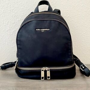 Karl Lagerfeld black nylon mini backpack